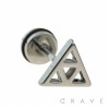 316L SURGICAL STEEL FAKE PLUG W/ TRIANGLE IN TRIANGLE