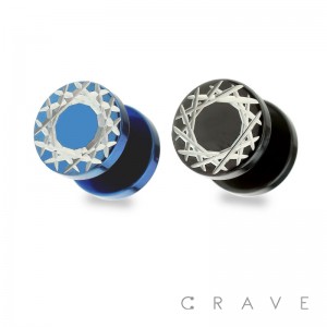 316L SURGICAL STEEL FAKE PLUG W/ NEST DIAMOND CUT