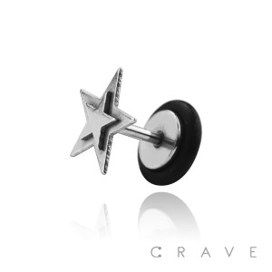 316L SURGICAL STEEL FAKE PLUG W/ STAR