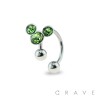 316L SURGICAL STAINLESS STEEL HORSESHOE WITH COLOR GEM BALLS