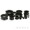 BLACK PLATED OVER 316L SURGICAL STEEL SINGLE FLARED TUNNEL PLUG