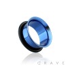 BLUE PVD PLATED OVER 316L SURGICAL STEEL SINGLE FLARED TUNNEL PLUG