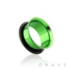 GREEN PVD PLATED OVER 316L SURGICAL STEEL SINGLE FLARED TUNNEL PLUG