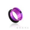 PURPLE PVD PLATED OVER 316L SURGICAL STEEL SINGLE FLARED TUNNEL PLUG