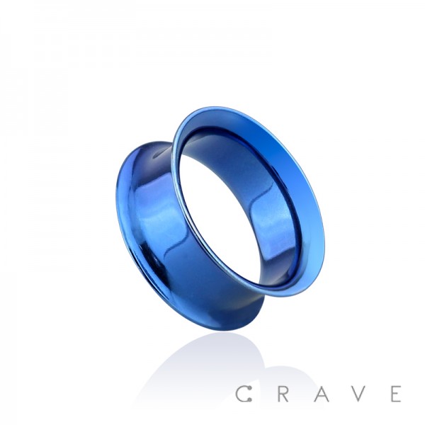 BLUE PVD PLATED OVER 316L SURGICAL STEEL DOUBLE FLARED TUNNEL