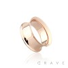 ROSE GOLD PVD PLATED OVER 316L SURGICAL STEEL DOUBLE FLARED TUNNEL