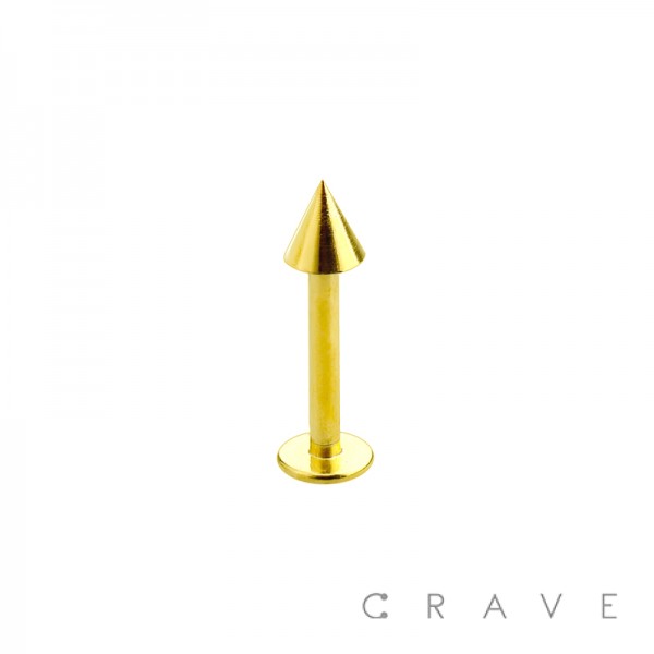 GOLD PLATED SPIKE 316L SURGICAL STEEL LABRET