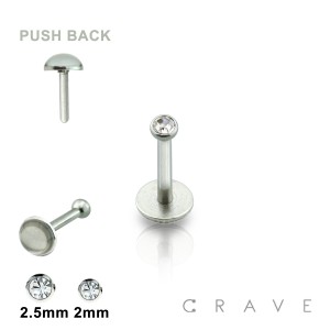 PRESS FIT THREADLESS PUSH-BACK 316L SURGICAL STEEL LABRET WITH SOFT ENAMEL BACK FOR COMFORT SET
