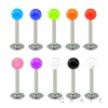 316L SURGICAL STEEL LABRETS/MONROES WITH SOLID COLOR ACRYLIC BALL
