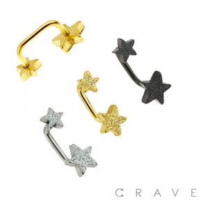 PVD OVER 316L SURGICAL STEEL LIPPY LOOP W/ 5MMX7MM STAR