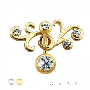 TRIBAL TWO PIECE 316L SURGICAL STEEL NAVEL RING