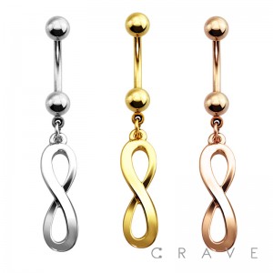 INFINITY DANGLE 316L SURGICAL STEEL NAVEL RING