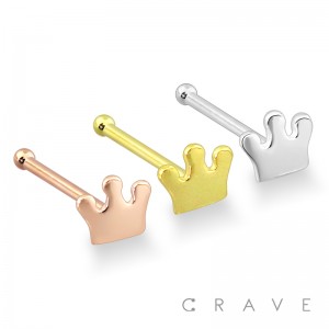 STERLING SILVER CROWN TOP NOSE BONE