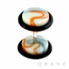 PASTEL COLORED MARBLE SWIRL ACRYLIC FAUX PLUG WITH O-RINGS