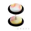 PASTEL COLORED MARBLE SWIRL ACRYLIC FAUX PLUG WITH O-RINGS