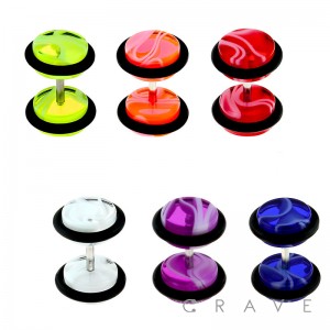 MARBLE PATTERN ACRYLIC FAKE PLUG W/ O-RINGS