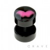 EPOXY MUSTACHE INLAY BLACK AND WHITE ACRYLIC FAKE PLUG