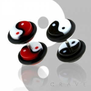 YIN YANG LOGO ACRYLIC FAKE PLUG W/ O-RINGS