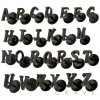 26PCS OF BLACK PVD PLATED 316L SURGICAL STEEL FAKE PLUG W/ ALPHABET LETTERS A TO Z