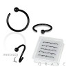 20PCS PACK OF 316L SURGICAL STEEL NOSE HOOP WITH BALL END BOX