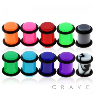SOLID ACRYLIC NEON PLUG WITH DOUBLE O-RINGS