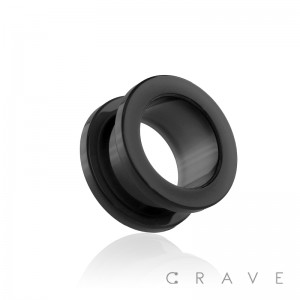 ALL ACRYLIC BLACK SCREW FIT TUNNEL PLUG