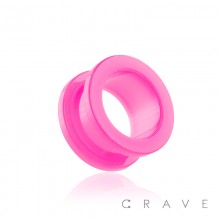 ALL ACRYLIC PINK SCREW FIT TUNNEL PLUG