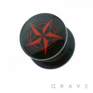 NAUTICAL STAR LOGO PRINT TOP BLACK ACRYLIC SCREW FIT PLUG