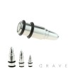 316L SURGICAL STEEL BULLET PLUG WITH O-RINGS