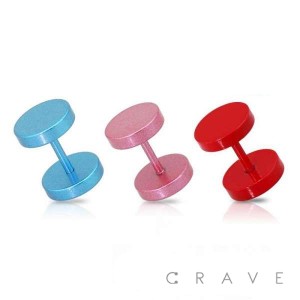 PVD PLATED OVER 316L SURGICAL STEEL FAKE PLUGS