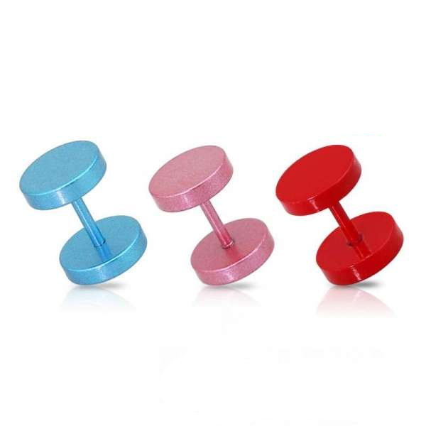 PVD PLATED OVER 316L SURGICAL STEEL FAKE PLUGS