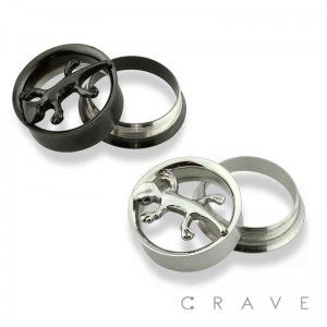 INTERNALLY THREADED GECKO 316L SURGICAL STEEL SCREW-FIT TUNNEL