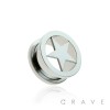 316L SURGICAL STEEL STAR ETCHED SCREW FIT TUNNEL PLUG