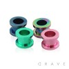 VIBRANT COLOR PVD PLATED OVER 316L SURGICAL STEEL SCREW FIT TUNNEL PLUG