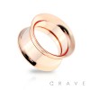 ROSE GOLD IP 316L SURGICAL STEEL INTERNALLY THREADED DOUBLE FLARE SCREW-FIT TUNNEL