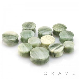 ORGANIC GREEN JASPER STONE SADDLE PLUGS