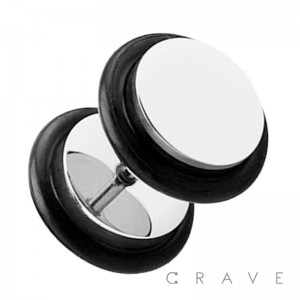 316L SURGICAL STEEL FAKE PLUG WITH O-RINGS