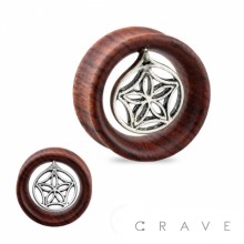 HOLLOW ORGANIC SONO WOOD WITH STAR FLOWER DANGLE SADDLE PLUG