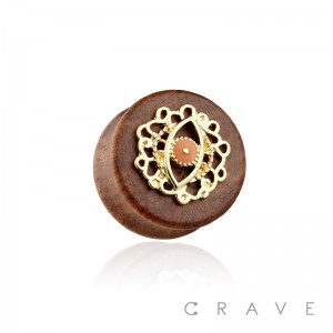 ENAMEL EVIL EYE TRIBAL TOP SOLID ORGANIC WOOD SADDLE PLUG