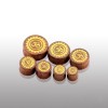 DOUBLE FLARED BEECH WOOD SADDLE PLUG WITH GOLD OM SYMBOL FRONT