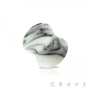 GREY AGATE SEMI PRECIOUS STONE SOLID SADDLE PLUG