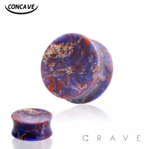 SOLID CONCAVE PURPLE HOWLITE STONE SADDLE PLUG