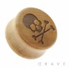 "Pirate Skull" Engraved Organic Wood Saddle Fit Plug