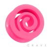 ULTRA FLEXIBLE SILICONE SPIRAL DOUBLE FLARED FLAT PLUG