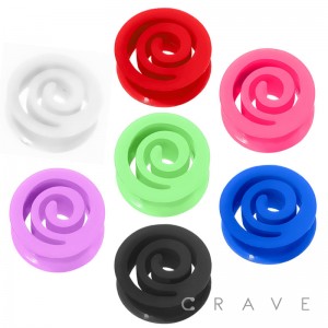 ULTRA FLEXIBLE SILICONE SPIRAL DOUBLE FLARED FLAT PLUG