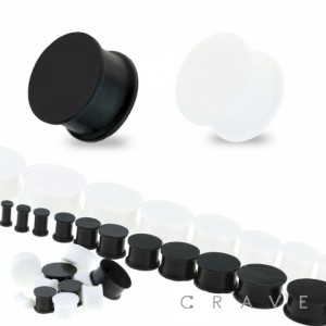 FLEXIBLE DOUBLE FLARED FLAT SILICONE SOLID COLORED SADDLE PLUG