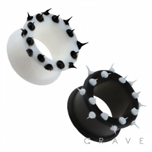 ULTRA FLEXIBLE MULTI SPIKED SILICONE DOUBLE FLARE TUNNEL PLUG