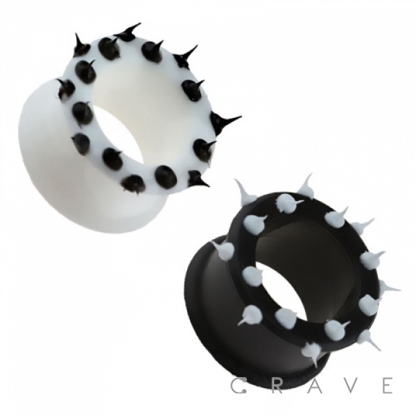 ULTRA FLEXIBLE MULTI SPIKED SILICONE DOUBLE FLARE TUNNEL PLUG