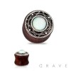 SYNTHETIC OPAL CENTERED FILIGREE DOUBLE FLARED SONO WOOD PLUG