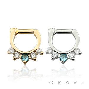 TWO TONE CZ GEM PAVED SEPTUM CLICKER